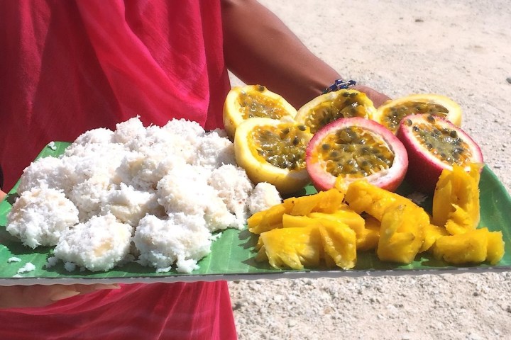 a tray of food on a table