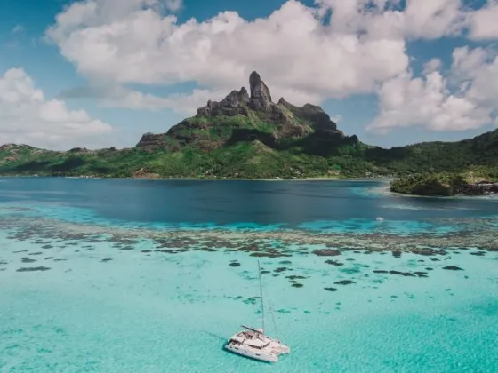 an island in the middle of a body of water