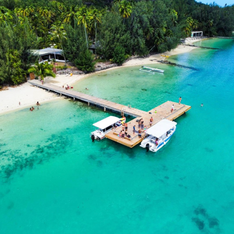a pool next to a body of water